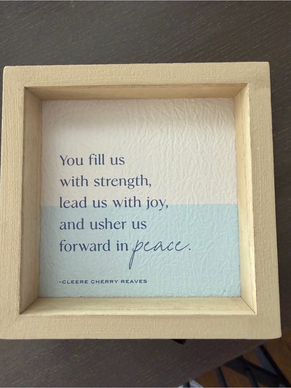 Inspirational Framed Wall Art - Blue and Natural